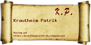 Krautheim Patrik névjegykártya